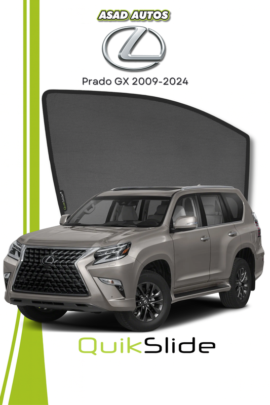 QS | QuikSlide | Quik Snap Window Sun Shades (Car Pardy) For Lexus Prado GX 2009-2023 SUV