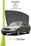 QS | QuikSlide | Quik Snap Window Sun Shades (Car Pardy) For Mercedes C Class 2001-2006 VIP Sedan