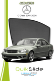 QS | QuikSlide | Quik Snap Window Sun Shades (Car Pardy) For Mercedes C Class 2001-2006 VIP Sedan