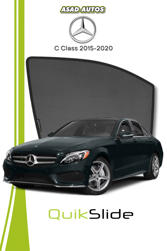 QS | QuikSlide | Quik Snap Window Sun Shades (Car Pardy) For Mercedes C Class 2015-2020 VIP Sedan