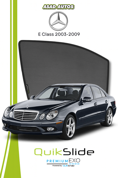 QS | QuikSlide | Quik Snap Window Sun Shades (Car Pardy) For Mercedes E Class 2003-2009