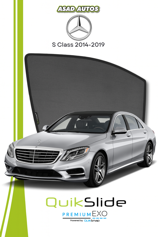 QS | QuikSlide | Quik Snap Window Sun Shades (Car Pardy) For Mercedes S Class 2014-2019 VIP Sedan