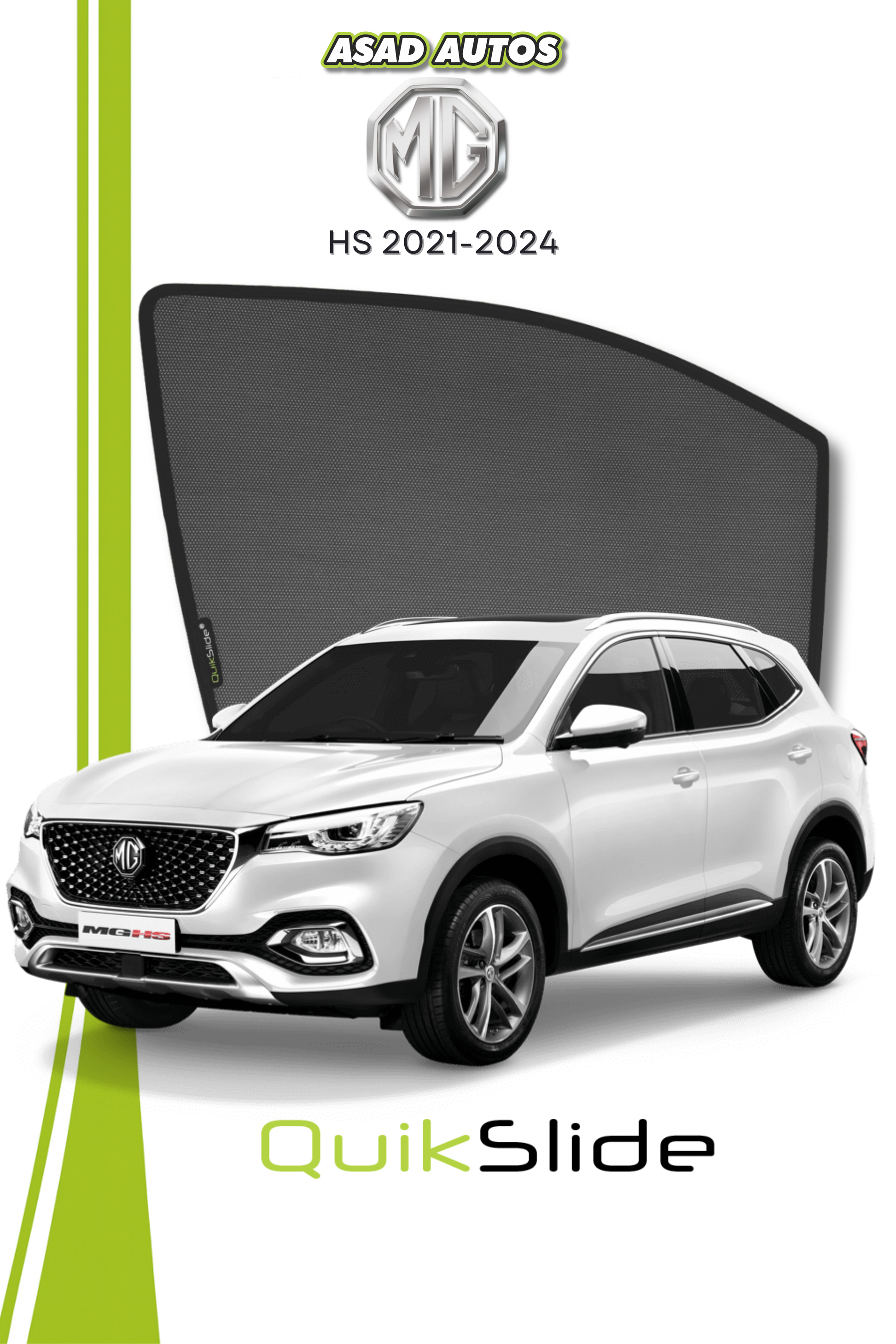 QS | QuikSlide | Quik Snap Window Sun Shades (Car Pardy) For Mg HS	2021-2024 Crossover