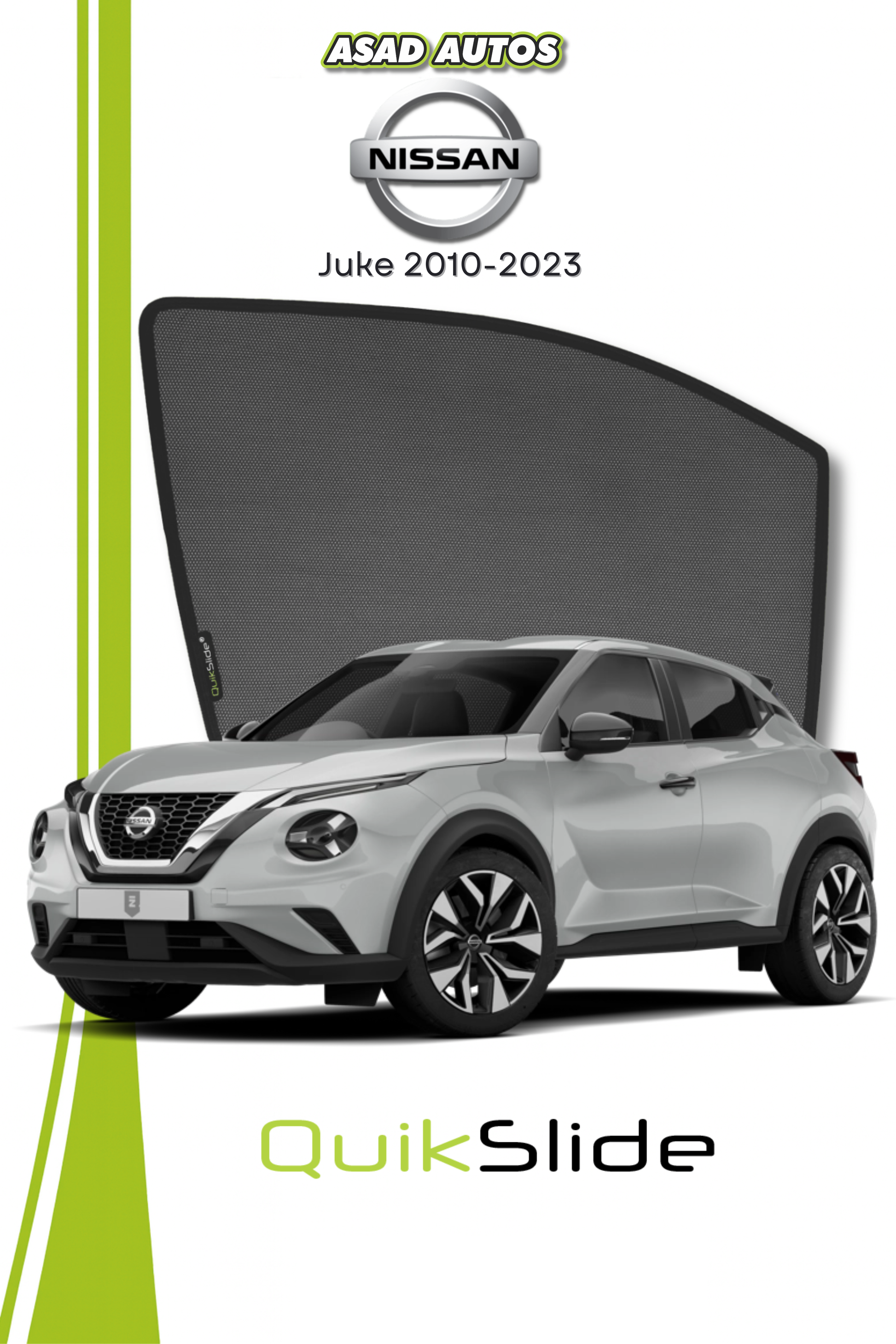 QS | QuikSlide | Quik Snap Window Sun Shades (Car Pardy) For Nissan Juke 2010-2023 Crossover