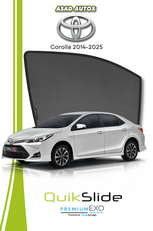 QS | QuikSlide | Quik Snap Window Sun Shades (Car Pardy) For Toyota Corolla Sedan 2014-2025