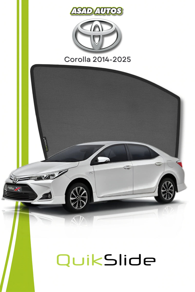 QS | QuikSlide | Quik Snap Window Sun Shades (Car Pardy) For Toyota Corolla Sedan 2014-2026