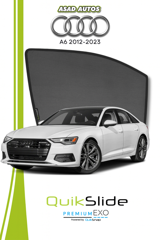 QS | QuikSlide | Quik Snap Window Sun Shades Car Pardy for Audi A6 2012-2023