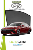 QS | QuikSlide | Quik Snap Window Sun Shades (Car Pardy) for Hyundai Elantra Hybrid 2025-2026 – Custom-fit sunshades for UV protection, heat reduction, and enhanced privacy.