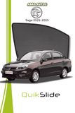 QS | QuikSlide | Quik Snap Window Sun Shades Car Pardy for Proton Saga 2022–2025 Sedan