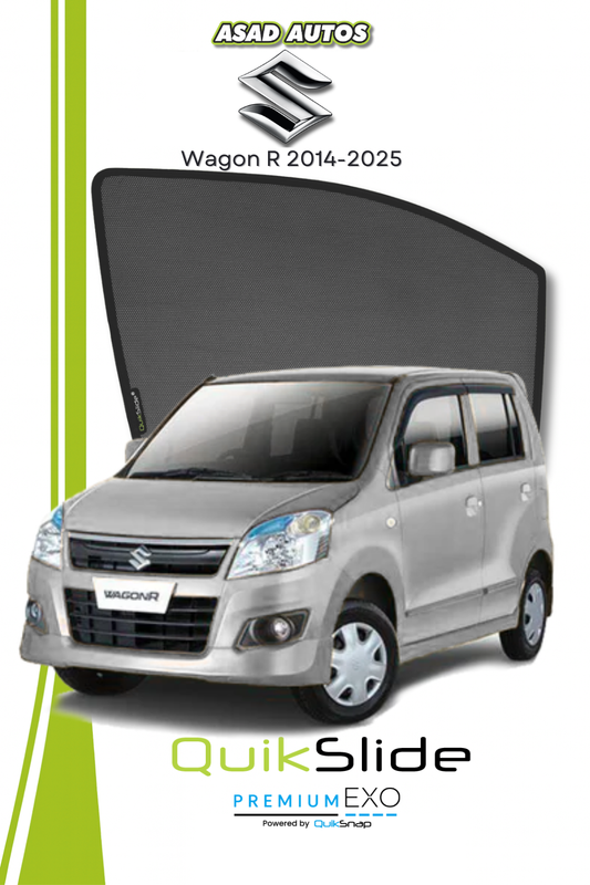 QS | QuikSlide | Quik Snap Window Sun Shades (Car Pardy) for Suzuki Wagon R 2014-2025