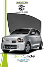 QS | QuikSlide | Quik Snap Window Sun Shades by Car Pardy for Suzuki Alto Hatchback 2019-2024 – UV Protection and Privacy