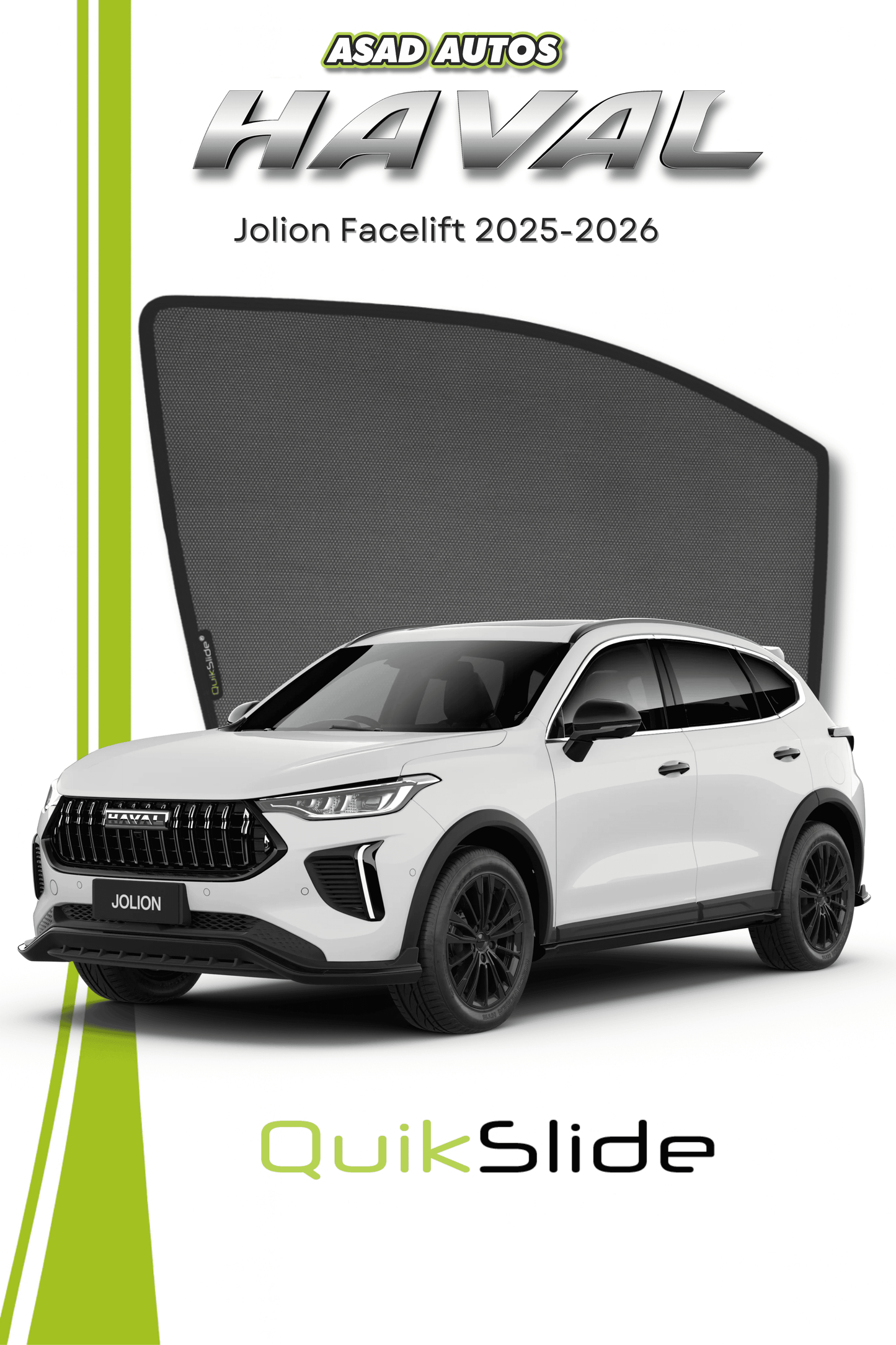 QS | QuikSlide | Quik Snap Window Sun Shades for Haval Jolion Facelift 2025-2026