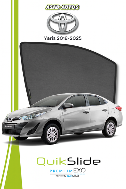 QS | QuikSlide | Quik Snap window sun shades for Toyota Yaris 2018-2025
