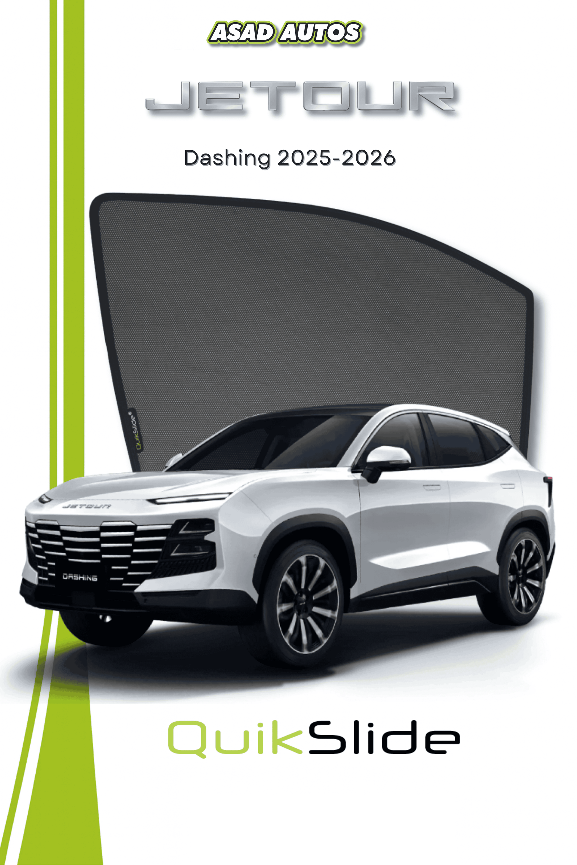 QS | QuikSlide Sun Shades (Car Pardy) For Jetour Dashing 2025-2026 – Premium Magnetic Window Shades with UV & Privacy Protection