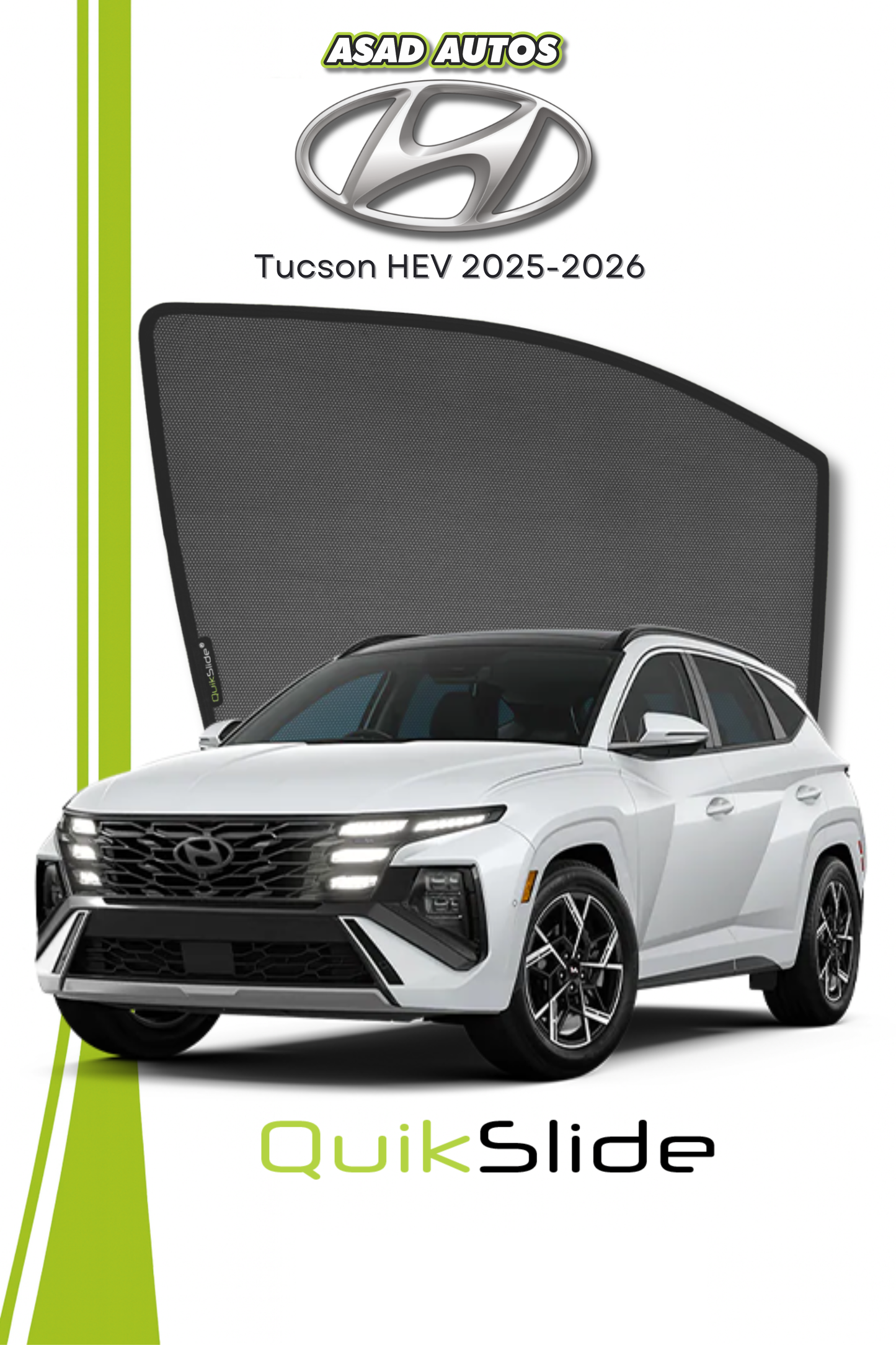 QS | QuikSlide Sun Shades (Car Pardy) for Hyundai Tucson HEV 2025 – Premium UV Protection