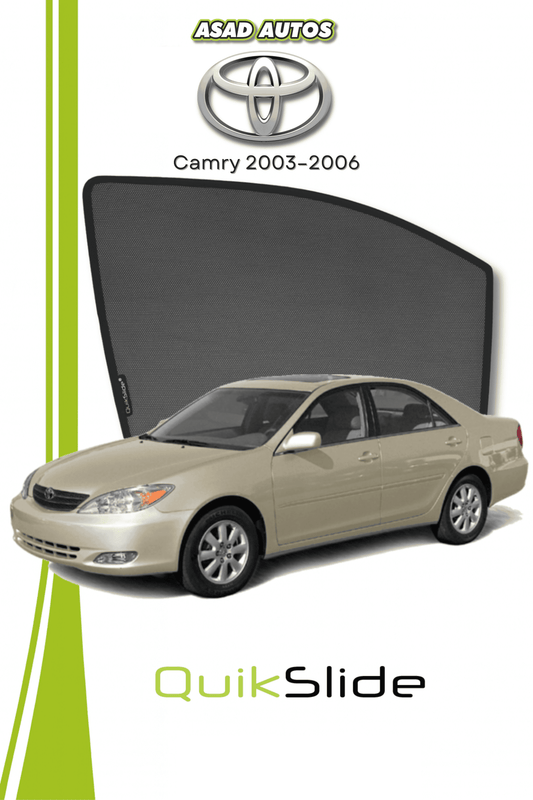 QS | QuikSlide Sun Shades (Car Pardy) for Toyota Camry 2003–2006 – Custom Fit UV Protection