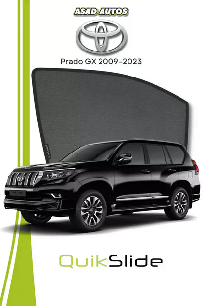 QS | QuikSlide Sun Shades (Car Pardy) for Toyota Land Cruiser Prado 2009–2023 – Premium UV Protection & Privacy