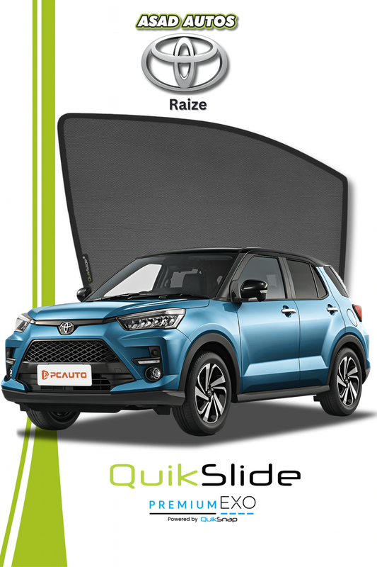 QS | QuikSlide Sun Shades for Toyota Raize | UV Protection | Custom Fit Car Shades