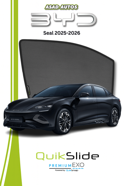QS | QuikSlide Window Sun Shades (Car Pardy) For BYD Seal: Premium UV Protection & Custom Fit