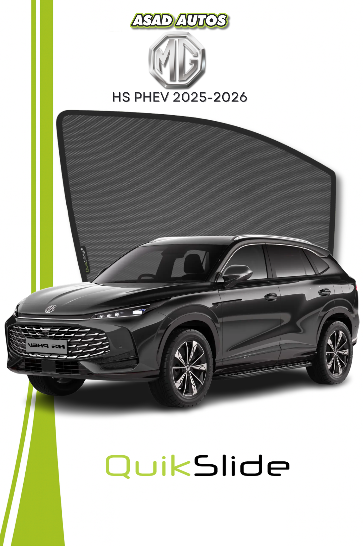QS | QuikSlide Window Sun Shades (Car Pardy) for MG HS PHEV 2025 – Premium UV Protection & Custom Fit