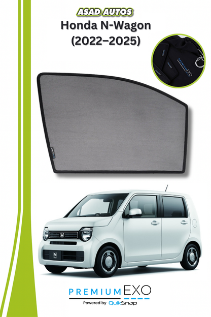 QS Sun Shades (Car Pardy) for Honda N-Wagon 2020–2024 – Custom Fit UV Protection Window Shades
