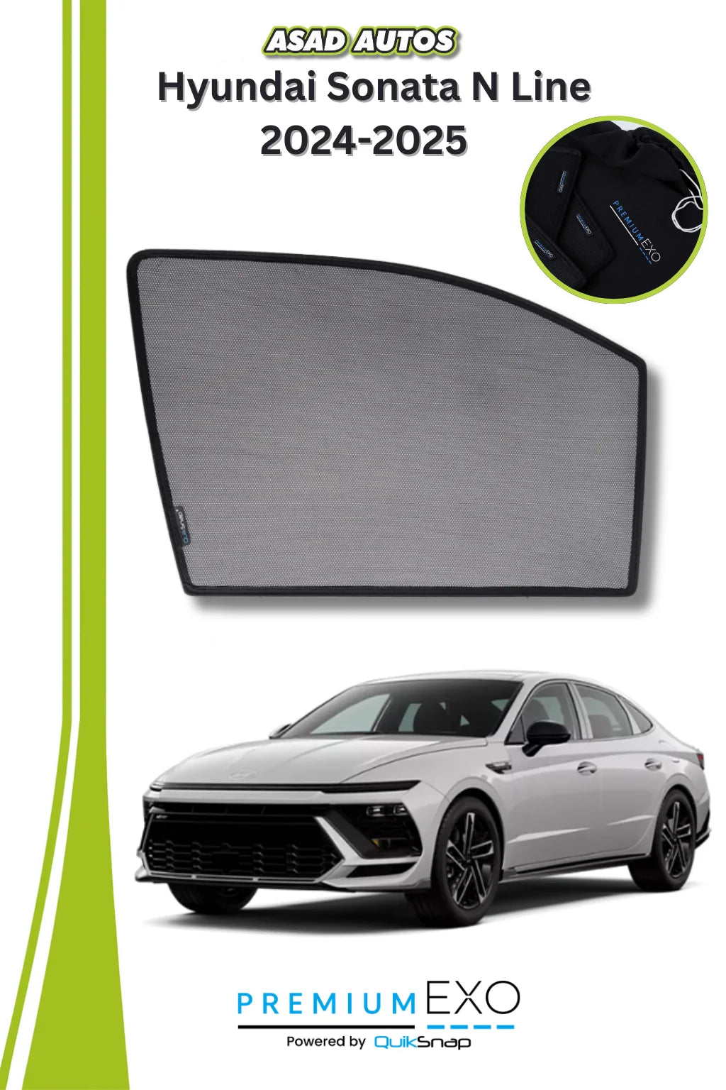 QS Sun Shades (Car Pardy) for Hyundai Sonata N Line 2024-2025 – Premium UV Protection