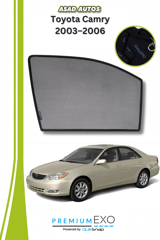 QS Sun Shades (Car Pardy) for Toyota Camry 2003–2006 – Custom Fit UV Protection