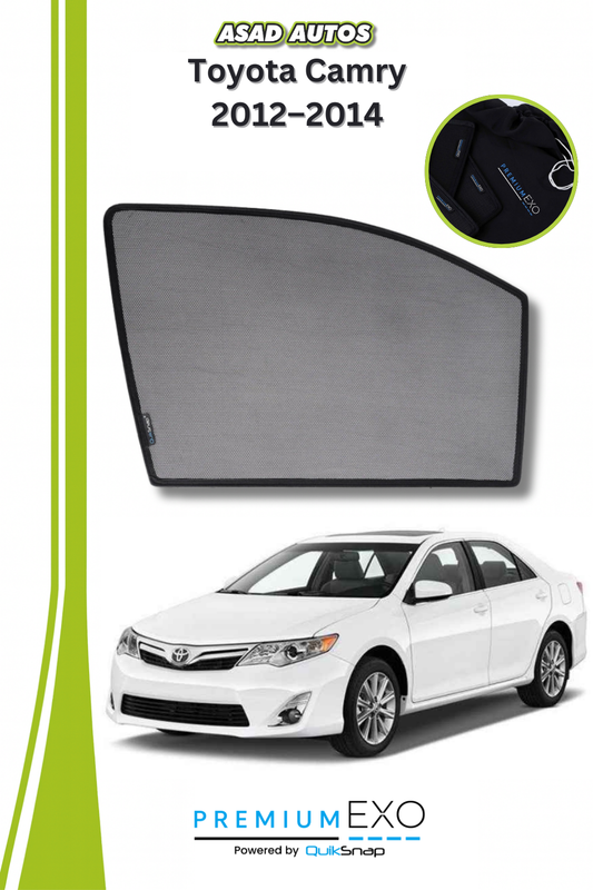QS Sun Shades (Car Pardy) for Toyota Camry 2012–2014 – Custom Fit UV Protection Window Visors