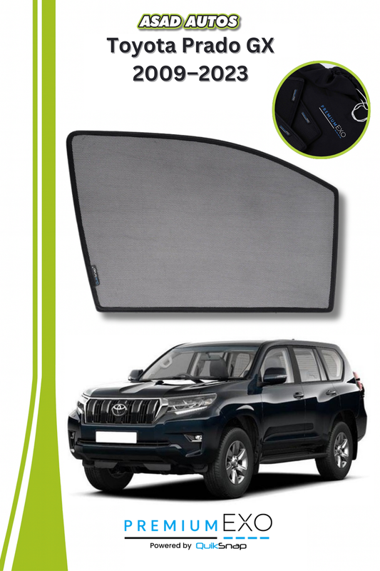 QS Sun Shades (Car Pardy) for Toyota Land Cruiser Prado 2009–2023 – Premium UV Protection & Privacy