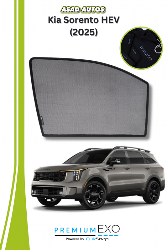 QS Window Sun Shades (Car Pardy) for Kia Sorento HEV 2025 – UV Protection & Custom Fit