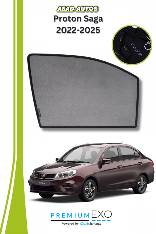 QS Window Sun Shades Car Pardy for Proton Saga 2022–2025 Sedan
