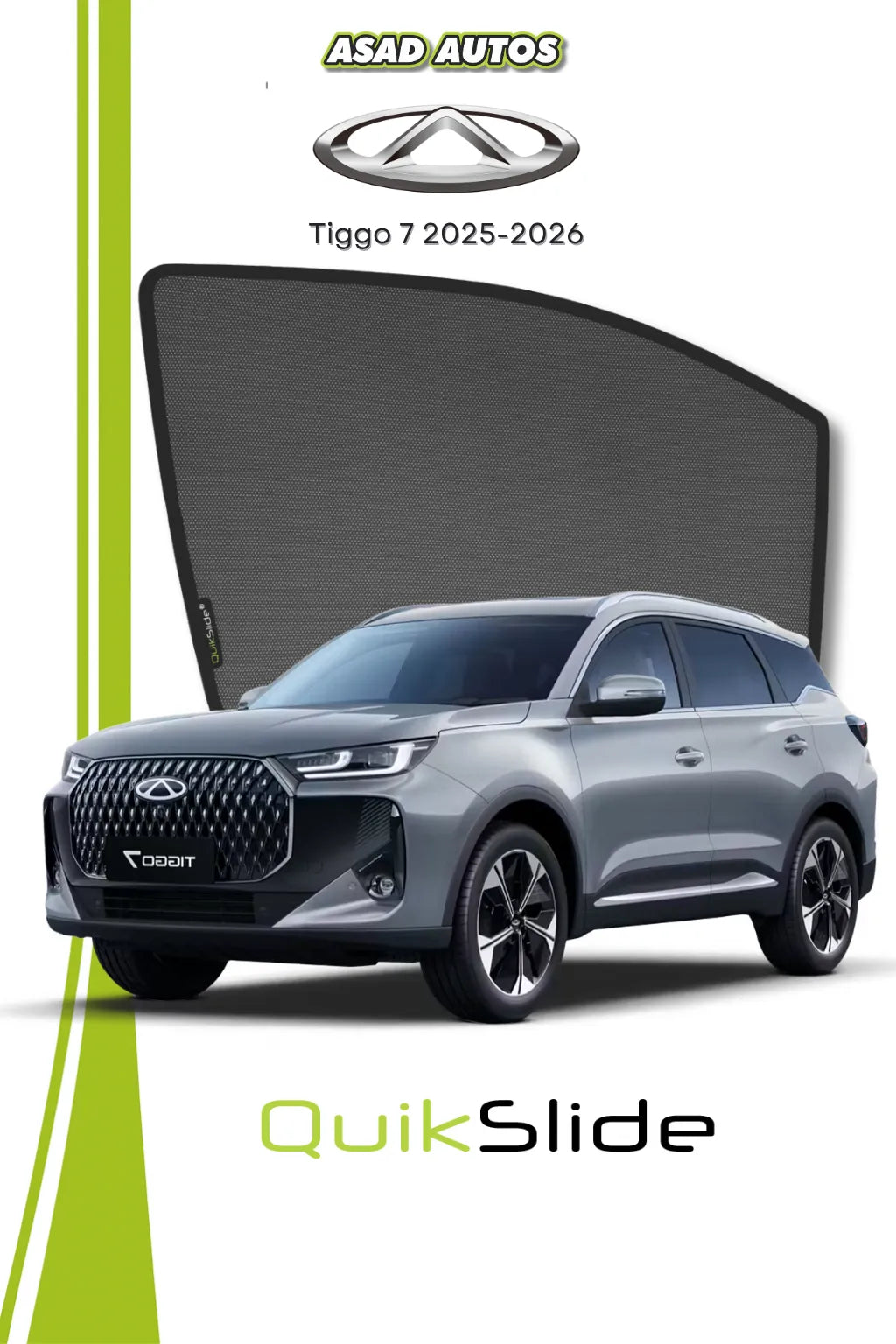 QuikSlide Chery Tiggo 7 Interior Window Sun Shades 2025–2026