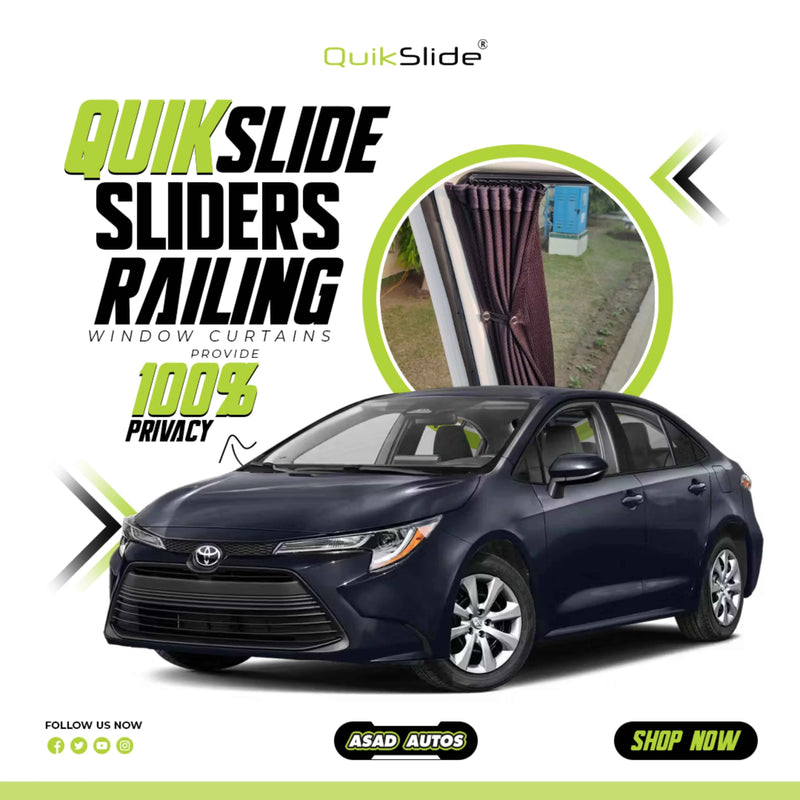 QuikSlide Railing Curtains for Toyota Corolla Gen12 Sedan 2020–2025