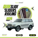QuikSlide Railing Curtains for Toyota Land Cruiser J80 1990-1997 Custom Fit Sliding Window Sun Shades