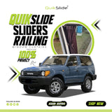 QuikSlide Railing Curtains for Toyota Land Cruiser Prado J90W 1996-1999 Custom Fit Sliding Window Sun Shades