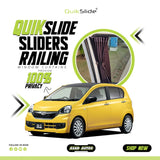 QuikSlide Slider Railing Curtains For Mitsubishi Mira ES Gen1 (2011 - 2017) — Car Window Shades & Railing Curtains