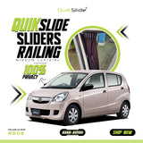 QuikSlide Sliders Railing Curtains Easy-to-Install Car Curtains for Daihatsu Mira – Enhanced Privacy & Comfort"

