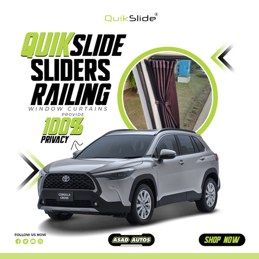 QuikSlide Sliders Railing Curtains For Toyota Cross 2022-2025