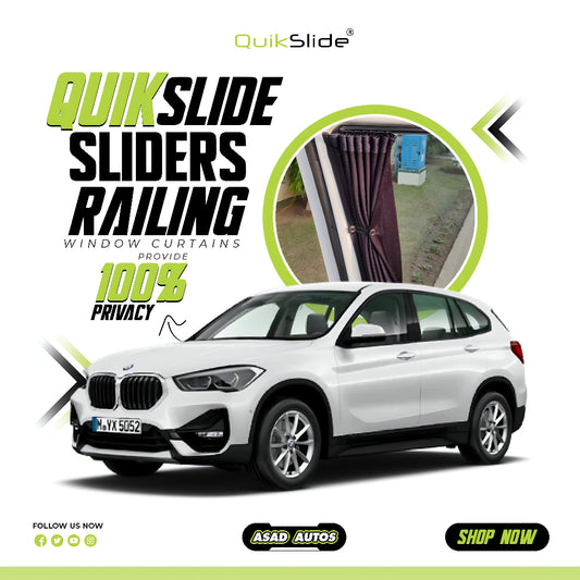 QuikSlide Sliders Railing Curtains for BMW X1 Gen2 (2016-2021)"
