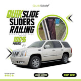 QuikSlide Sliders Railing Curtains for Cadillac Escalade ESV Gen3 2007–2014 Car Window Sun Shades