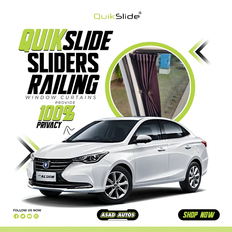 QuikSlide Sliders Railing Curtains for Changan Alsvin 2021 - 2023 2nd