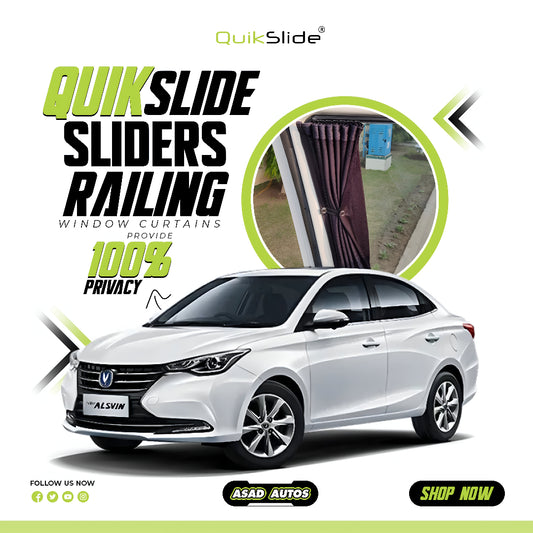 QuikSlide Sliders Railing Curtains for Changan Alsvin 2021 - 2023 2nd