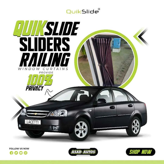 QuikSlide Sliders Railing Curtains for Chevrolet Optra Gen1 2004-2011
