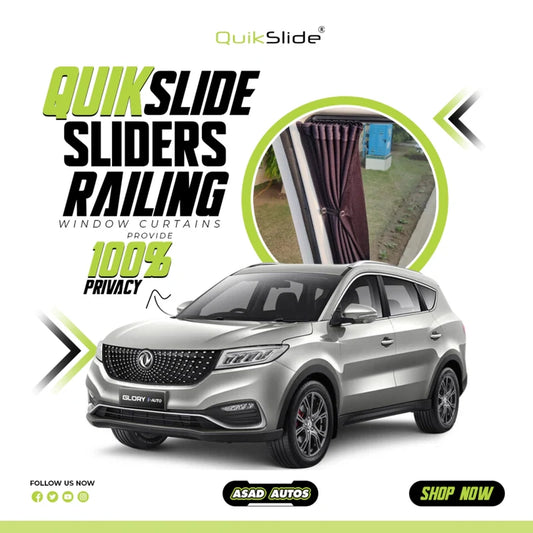 QuikSlide Sliders Railing Curtains for DFSK Glory 580 Gen1 (2020-2025) | Premium Car Curtains | Privacy & UV Protection