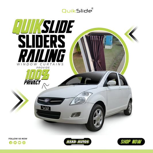QuikSlide Sliders Railing Curtains for FAW V2 (2015-2021) 1st Gen – Premium Sun Protection & Privacy."
