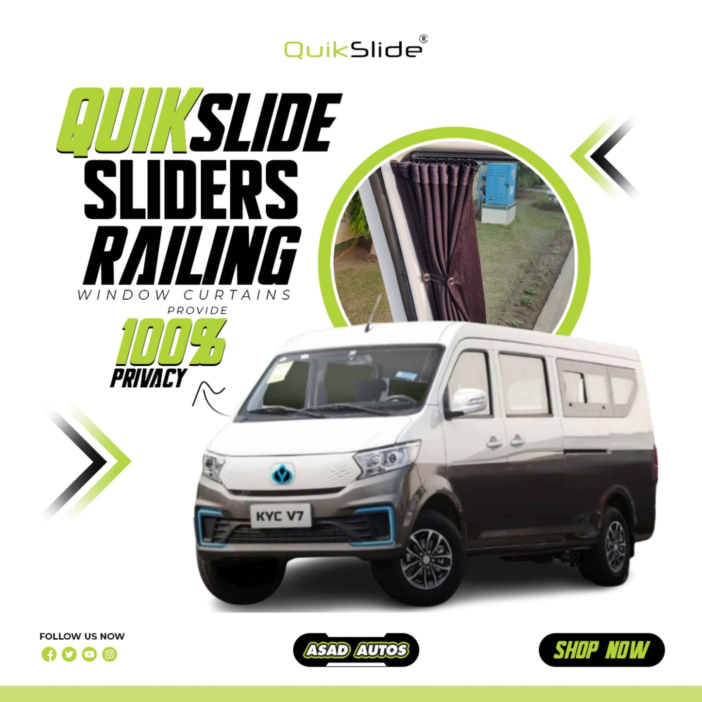 QuikSlide Sliders Railing Curtains for Forland Safari Gen1 2021-2026