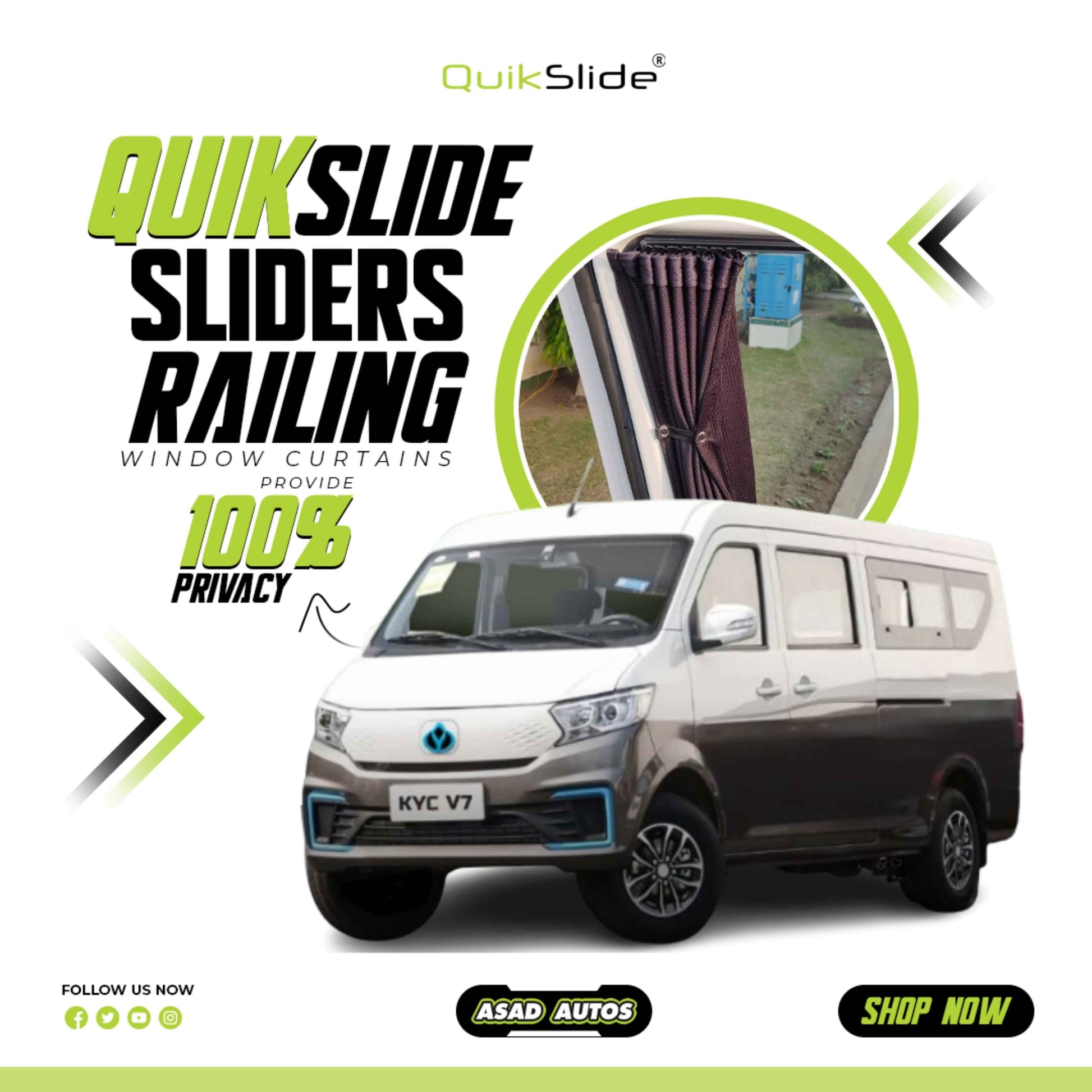 QuikSlide Sliders Railing Curtains for Forland Safari Gen1 2021-2026