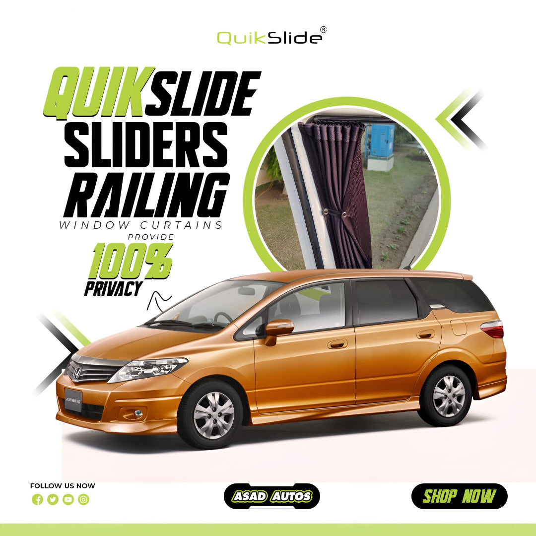 QuikSlide Sliders Railing Curtains for Honda Airwave (2006-2010) 1st Gen – Superior Privacy & Sun Protection
