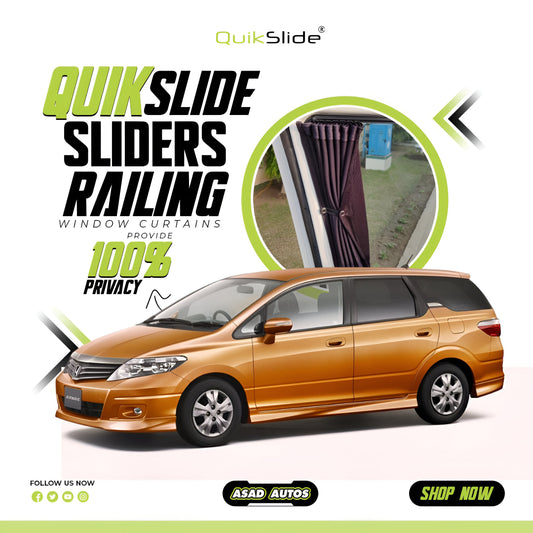 QuikSlide Sliders Railing Curtains for Honda Airwave (2006-2010) 1st Gen – Superior Privacy & Sun Protection
