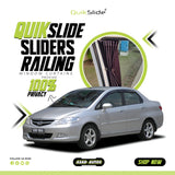 QuikSlide Sliders Railing Curtains for Honda City (2002-2008) – Stylish Custom Fit Privacy Shades with Sun Protection and UV Protection"

